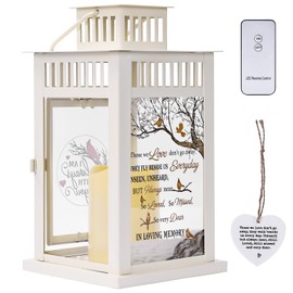 Memorial Lantern Sympathy Gift with Flickering LED Candle - Thoughtful Bereavement Gift for Loss of Mom/Dad/Loved One with Remote Control- Those We Love Don't Go Away