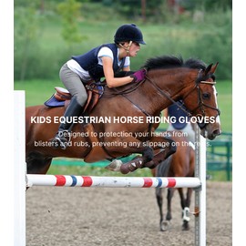 Thapower Kids Horse Riding Gloves Girls Youth Equestrian Gloves Summer Winter Outdoor Sports Horseback Riding Glove Cycling Biking Driving Gardening Mittens