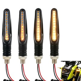 4 Stück 12V Motos Clignotants Universal, Indikatoren LED de Motos Étanche, Flowing Mode Lumières Indicators Tournage Motos, LED Indikatoren Clignotants Motos