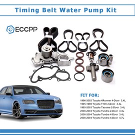 ECCPP New Timing Belt Water Pump Kit Fits for 1995-2004 Toyota Tacoma Tundra 4Runner T100 3.4L V6 DOHC 24 Valve 5VZFE Engine