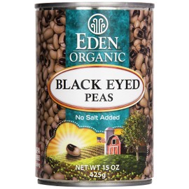 Eden Organic Black Eyed Peas, 15 oz Can, No Salt, Non-GMO, Gluten Free, Vegan, Kosher, U.S. Grown, Heat and Serve, No Preservative, Macrobiotic