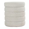 Cortesi Home Morcant Cylindrical Storage Ottoman, Light Grey
