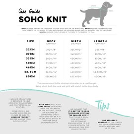 Huskimo Soho Knit Crush Dog Jumper, Cyan, 33cm