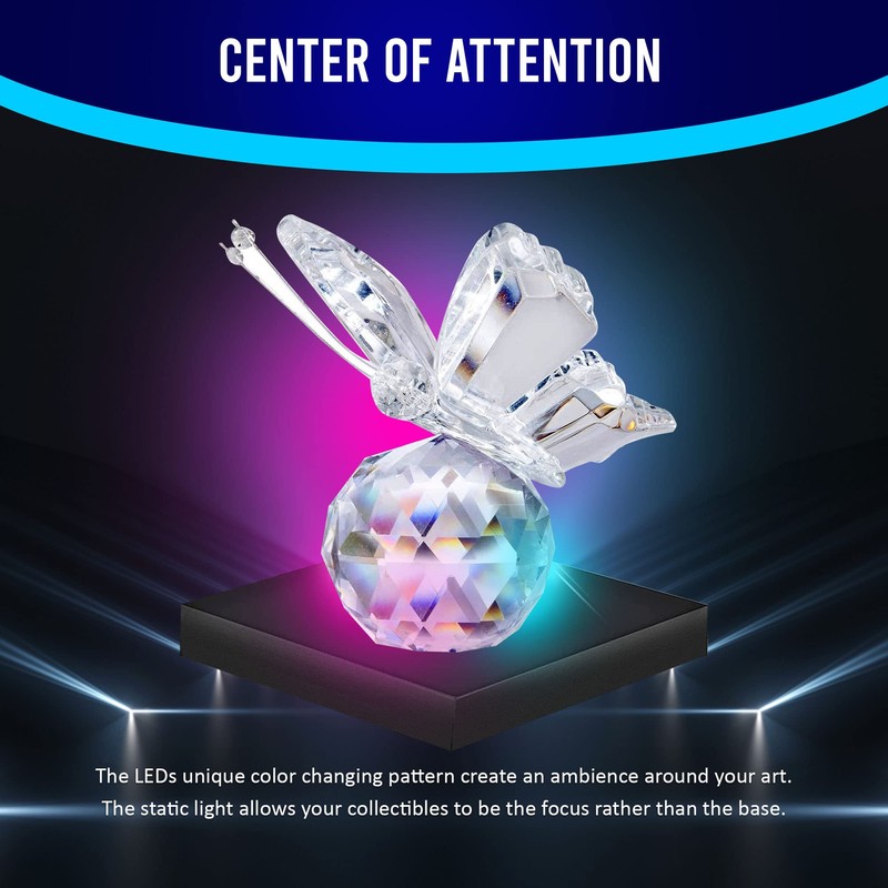 ASENTE 16 LED Multi-Color Light Stand Base- Lighted Acrylic Display,