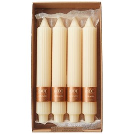Root Unscented Grecian Collenettes Dinner Candles, 9-Inch Tall, Box of 4, Buttercream