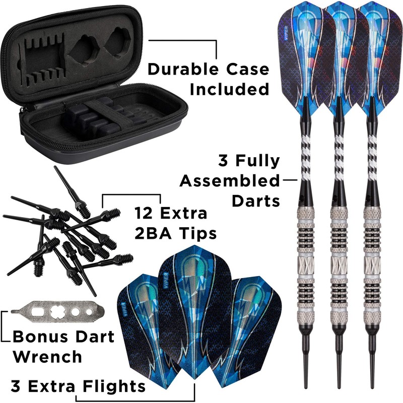 Viper Astro - Dardos (80% tungsteno, Punta Suave, con Estuche