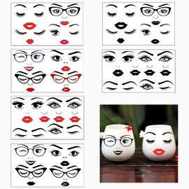 Facial expression stickers, mouth, eyes, nose, eyebrow, make holiday party supplies facial stickers, for flower pots, water cups, computers, party supplies, etc.