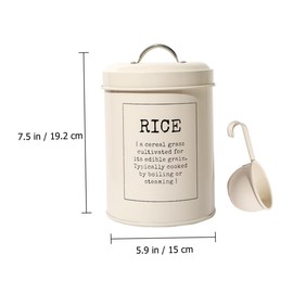 Mikinona Sturdy Rice Storage Container Airtight Grain Holder Scoop for Food Storage Capacity Prevents Moisture for Kitchen Organization