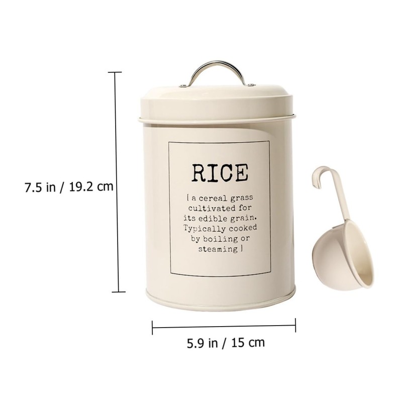 Mikinona Sturdy Rice Storage Container Airtight Grain Holder Scoop for