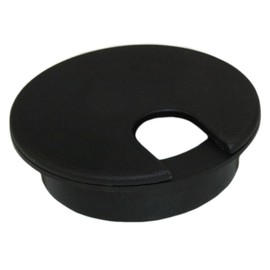 MyCableMart 2 3/8"" Cut-Hole Size Black Round Wire Management Grommet w/Removable Lid
