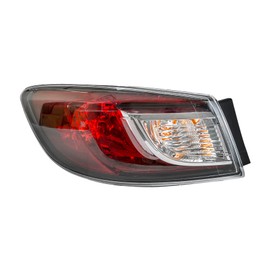 ALLIGATOR AUTO LIGHTS Replacement for Mazda 3 i 2010 2011 2012 2013 Sedan CAPA Certified, Halogen Tail Light Assembly With Bulbs, Left/Driver Side Outer, BBM4-51-160G / MA2800144