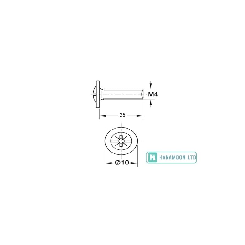 20 pcs Door Knob Handle M4 x 35mm Screws for