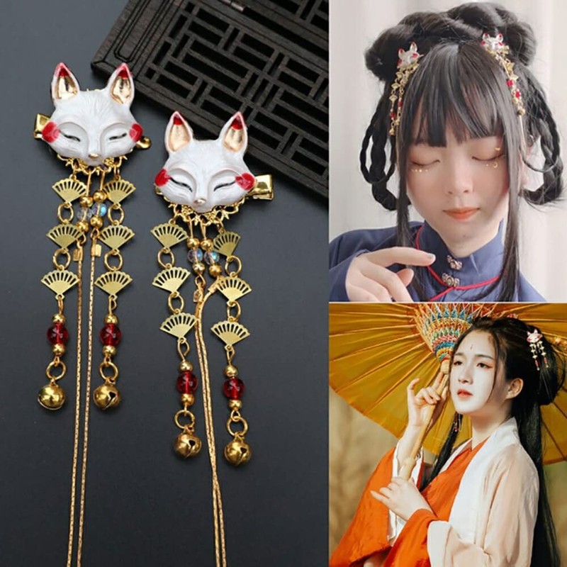 AiO JAPAN Hair Accessories, Set of 2, Fox, Hairpin Set,