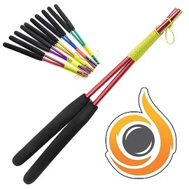 Juggle Dream JD Pro Aluminium 'Metal' Diabolo Handsticks, Fitted With Super Smooth String - Pro Diablo Sticks With Cascade Sticker (Red)