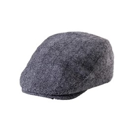 Yılmazel Flat İrish Herringbone Tweed Cabbie Hats for Men (Balıksırtı gri)