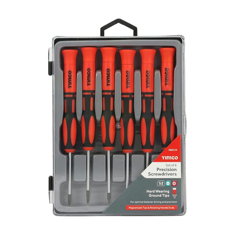 TIMCO Precision Screwdriver Set - Assorted Sizes - 6 Screwdrivers