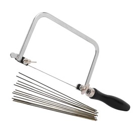 ANKROYU Portable Jewellery Saw Blades, Jewelers Wax Ring Cutting Metal Saw, Saw Bow Jewellery Wire Carved Black U-shaped Handle Tool for Jewellery Processing