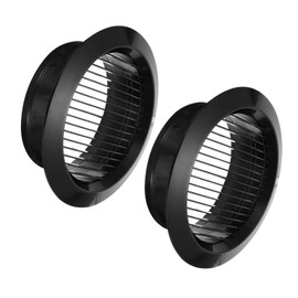PATIKIL 8 Inch Round Air Vent Cover, 2 Pack Soffit Vents ABS Ceiling Vent Covers Air Vent Louver for Bathroom Kitchen Living Room Ventilation System, Black