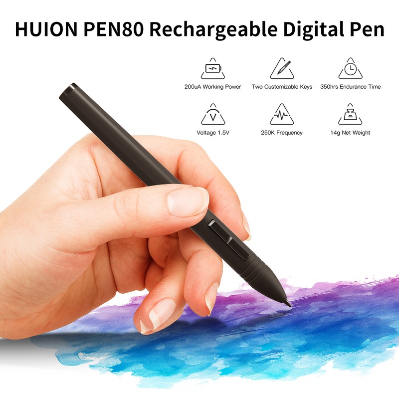 Huion PEN80 Rechargeable Digital Pen Electromagnetic Resonance Pen with 2