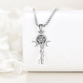 LWQQWL Hecate Necklace for Women 925 Sterling Silver Hecate Key Pendant Necklaces Hecate Jewelry Gifts