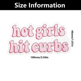 Funny Car Stickers Hot Girls Hit Curbs, Pink Fashionable Bumper Stickers for Cars, for Trucks Skateboard Automotive Window Laptop Suitcase (10 * 4.6cm)