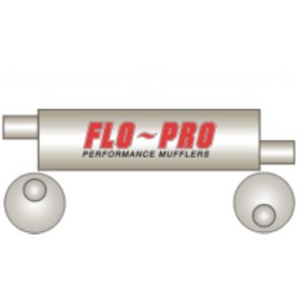 Flo Pro HEAVY DUTY  MUFFLER, ALUMINIZED, HIGH FLOW, REVERSIBLE, WELDED SEAMS & JOINTS