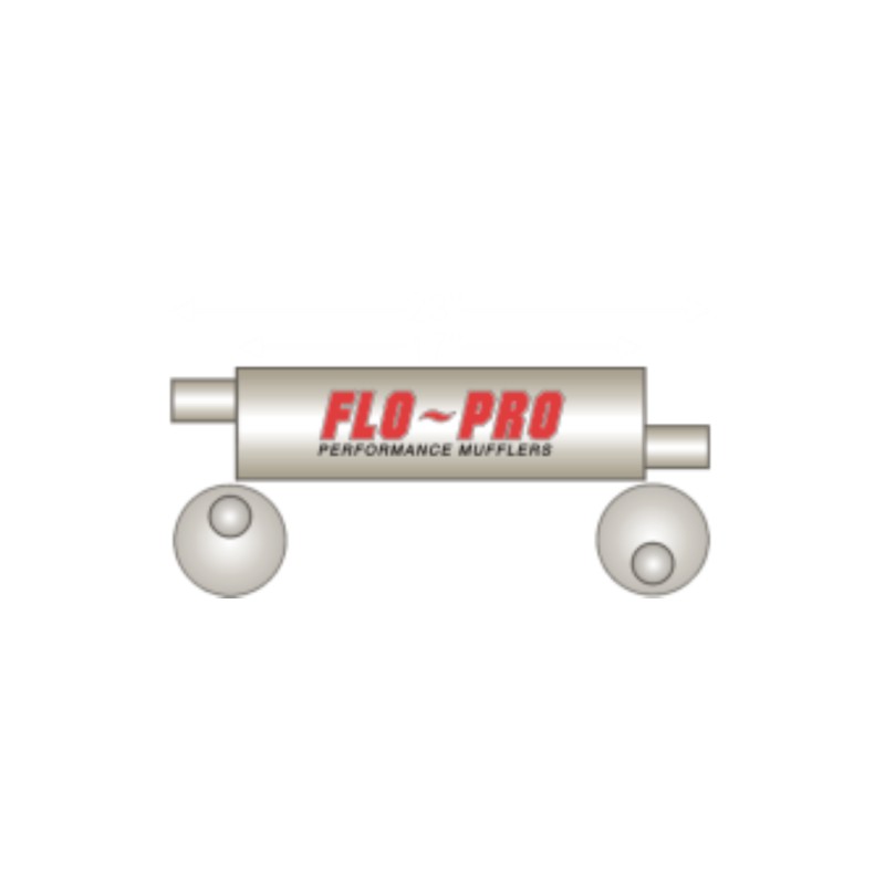 Flo Pro HEAVY DUTY MUFFLER, ALUMINIZED, HIGH FLOW, REVERSIBLE, WELDED