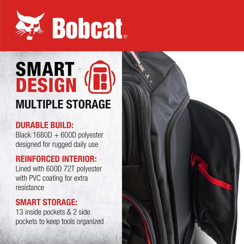 Bobcat Rolling Tool Bag with Organizer & EVA Pocket -