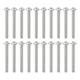 PATIKIL #10-24 * 1-3/4" Button Head Socket Cap Screws, 20 Pcs 304 Stainless Steel 18-8 Socket Cap Screw Bolts Allen Hex Drive Full Thread UNC