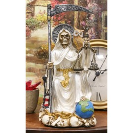 Ebros White Robe Holy Death Santa Muerte Day of The Dead Protection Figurine