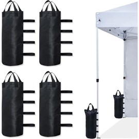 4 Pcs 15*50cm Heavy Duty Canopy Weight Bags for Pop up Canopy Tent, Canopy Leg Weights Sand Bags for Instant Outdoor Camp Sun Shelter Patio Umbrella, Windproof Weight Bags for Gazebo Folding Tent (4)