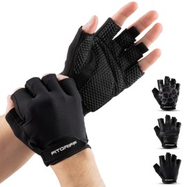 Fitgriff® Trainingshandschuhe für Damen und Herren - Fitness Handschuhe für Krafttraining, Kraftsport, Training, Gym, Workout, Lifting Gloves (Black, 10)