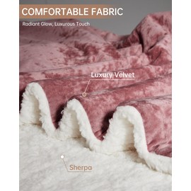GarveeHome Pink Heated Throw Blanket, Electric Blanket Throw with 4 Heat Levels & 4H Auto Off, Velvet Soft Fast Heating Blankets, Machine Washable, Over-Heat Protection, ETL Certified, 50" x 60"