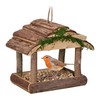Relaxdays Wooden Bird Feeder for Hanging, HBD: 19 x 22