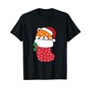 Cute Red Pandas In Christmas Stockings For Christmas Red T-Shirt