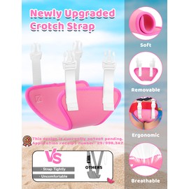 Vvinca Toddler Swim Vest for Kids 13-30lbs Boys Girls Puddle Kids Jumper Toddlers Pool Floaties Jacket with Adjustable Crotch Strap Sleeves Shoulder for 1 2 3 Years Old Baby Infant Learn to Swimming