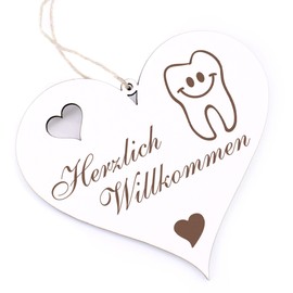 Herzlich Willkommen Sign, Lauchender Zahn, Decorative Heart Wooden Welcome Sign, Door Sign, Door Decoration
