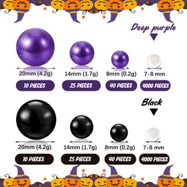 Black Purple Vase Filler | 150PCS Black Purple Pearls Bead for Centerpieces Vases | 8/14/20 mm Black Purple Vase Filler | Vase Fillers, Vase Filler Pearl Fiesta Stranger Theme Party Decor