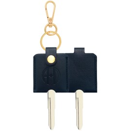 ANHBKAR Leather Keys Sleeve for Broken Car Key Loop Replacement - Cute Keychain Cover - Protector, Holder for Men & Women (Large - Black 03)