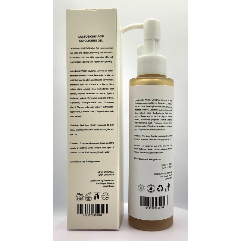 BIODERMAX LACTOBIONIC ACID EXFOLIATING GEL RADIANT SKIN 150ML Organic