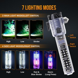 Emergency Car Flashlights High Lumens Rechargeable, 7 Modes Multifunctional Tactical LED Flashlights 2 Packs with Window Breaker, Belt Cutter, Alarm Buzzer, USB C, Emergency Flashlights for Car