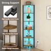 FviMzailon 6-Tier Corner Shelf with LED Lights - 65" Tall