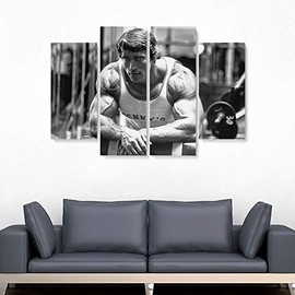 Blaze Canvas Arnold Schwarzenegger Bodybuilding Canvas Art Wall Art Home Decor (4 Piece Medium)
