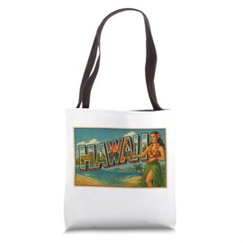 Hawaii 50s Vintage Retro Travel Souvenir Poster Art Graphic Tote Bag