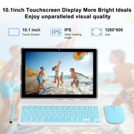 2 in 1 18GB+128GB Tablet 10.1 inch Android 15 Tablet Set Tablets with Keyboard Case wireless Mouse Stylus Screen Flim 10.1 IN 1280*800 HD Touch Screen 8MP Dual Camera Games Tab Wi-Fi BT Tableta PC