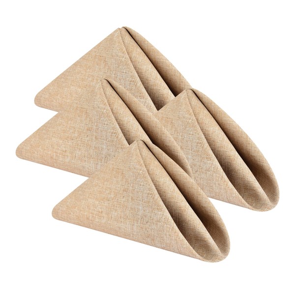 Wolkemer Faux Linen Set of 4 Square Cloth Napkins with