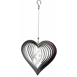 Hanging Stainless Steel Garden Wind Spinner Sun Catcher Crystal - Large Heart