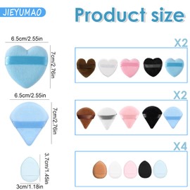 JIEYUMAO 40Pcs Finger Powder Puff, 3 Styles 5 Colors Loose Powder Puff for Women, Reusable Triangle Powders Puffs Velvet Powders Puffs for Foundation Eyeshadow Concealer Repair