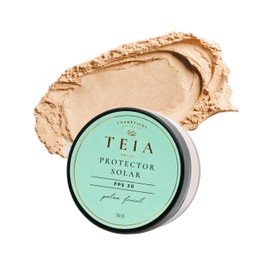 TEIA COSMETICOS Protector facial en polvo FPS30 matificante con color 100% mineral (Claro)