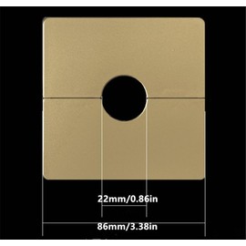 Wall Split Pipe Flange Plumbing Cover Plates, Square Shower Flange Escutcheon Plate Cover Plate for Fixed Shower Head Faucet Standard Pipes (Yellow, 22mm/0.86in)